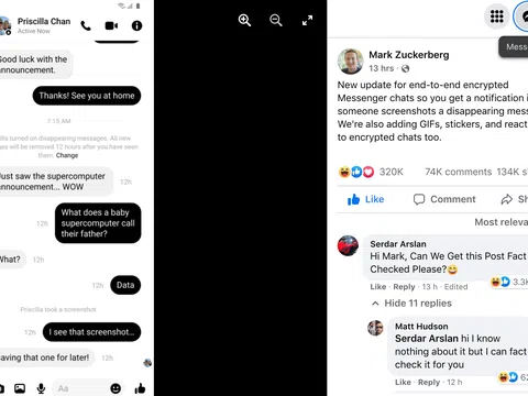 Mark Zuckerburg tuyên bố Facebook messenger cập nhật tính năng thông báo ai đó đã chụp màn hình tin nhắn của bạn