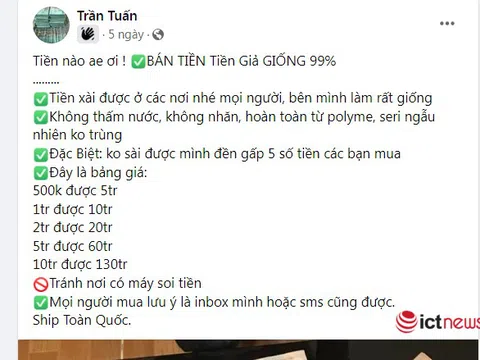 Cận Tết, “chợ tiền giả” nhộn nhịp trên mạng xã hội