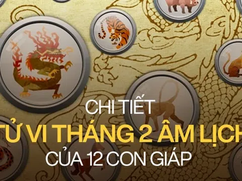 Chi tiết tử vi 12 con giáp tháng 2 Âm lịch: Dần túi tiền rủng rỉnh, Dậu gặp quý nhân thần tài, Tuất cẩn trọng kẻo trắng tay vì hoạ tiểu nhân